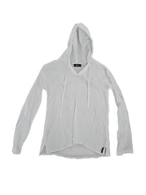 Blanc Du Nil Women’s White 100% Cotton Pullover Top Roll Tab Sleeve Beach French